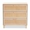Baxton Studio Sebille Mid-Century Modern Light Brown Finished Wood 3-Drawer Storage Chest with Natural Rattan 207-12464 - alternate 3